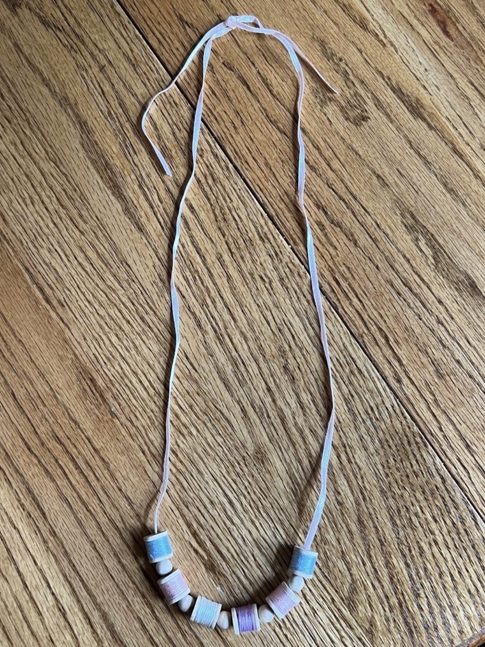 Beaded Necklace in Blue & Pink